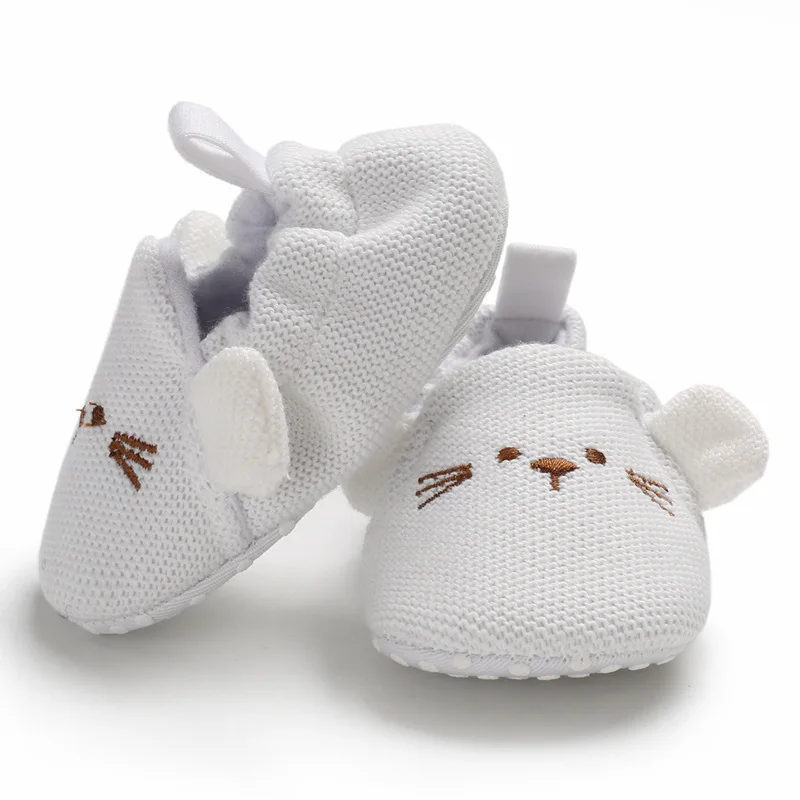 Baby Shoes Newborn Baby Boys Girls Shoes Mouse Animal Anti-slip Infant First Walkers Cotton Soft Sole Shoes Moccasins