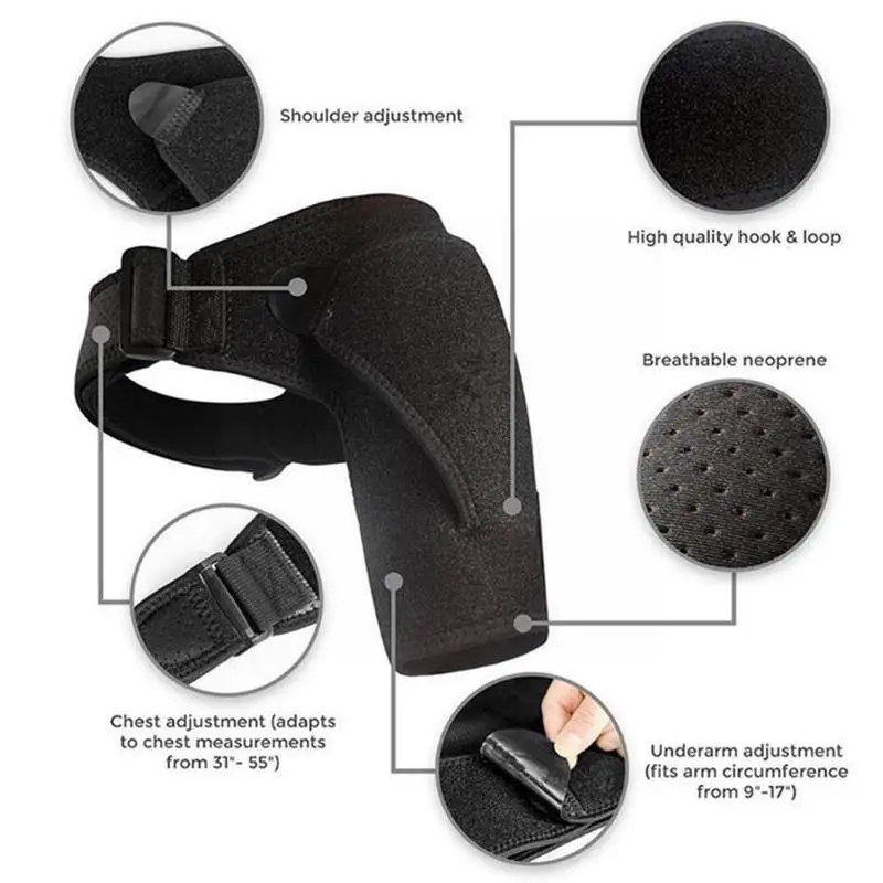 Breathable Shoulder Brace with Pressure Pad Neoprene Sleeve Ice Support Pain Shoulder Compression Pack Shoulder Shoulder L0P8