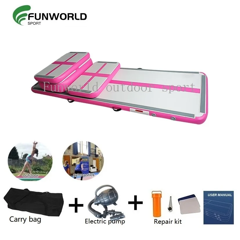 FUNWORLD 3m 5m 6m 8m 10m 12m Inflatable Air Track For Sale in Gymnastics Training set Factory