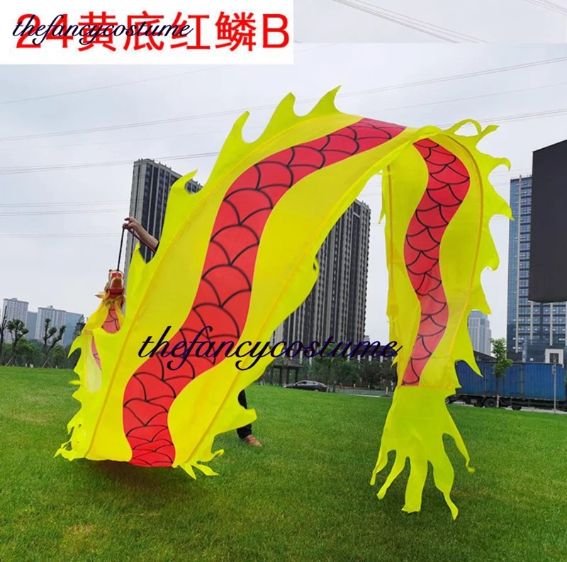 10M Silk Dragon Dance Wave Ribbon Mascot Costume For Adult Children Cartoon Props Halloween Christmas Party Carnival Festivall