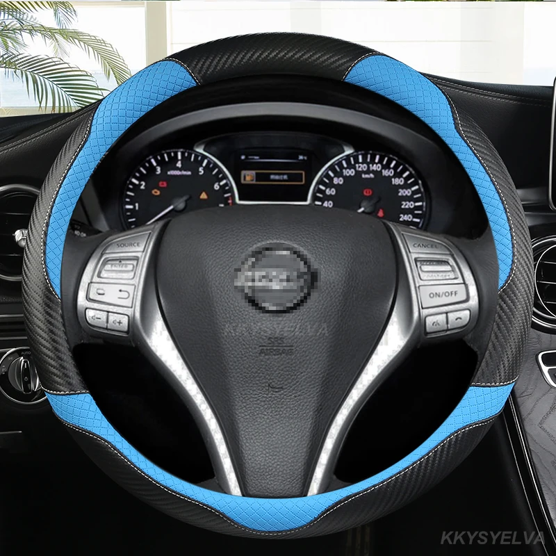 Carbon Fiber Car Steering Wheel Cover for Nissan Qashqai Juke Primera Versa Almera Terrano Kicks March Murano 350z Terrano NV200