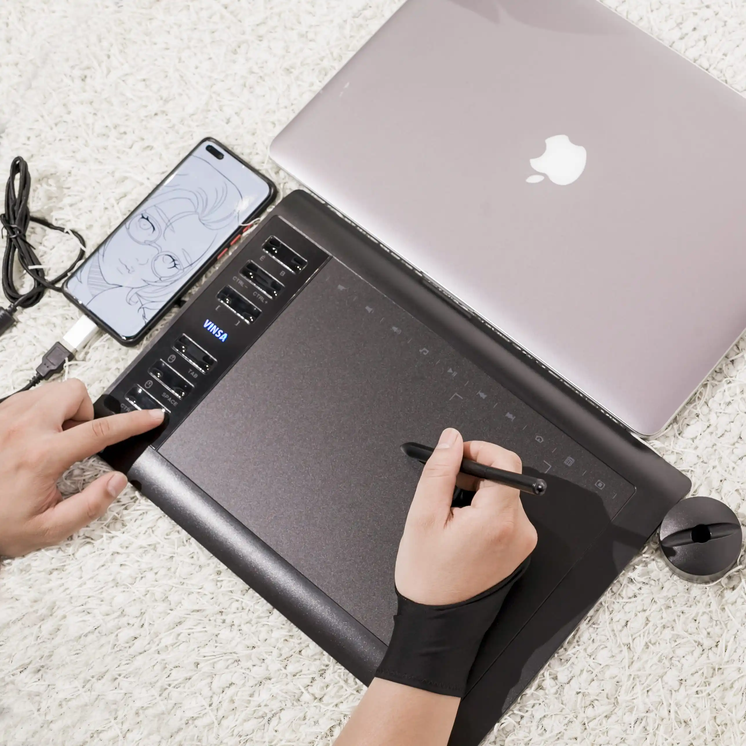 

New 1060 Top Quality 8192 Levels Battery-free Pen Writing Drawing Tablet For Windows,Mac And Android