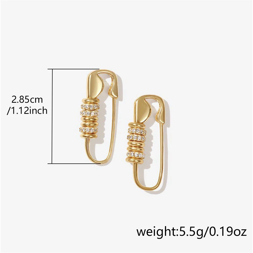 Lost Lady New Fashion Crystal Hoop Earrings For Women Novelty Small Alloy Tassel Pin Earrings Party Jewelry Accessories Gifts