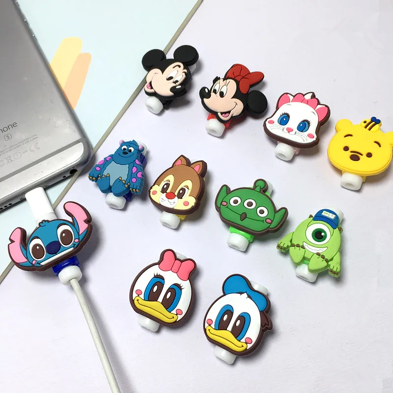 Disney Cable Protector Minnie Charger USB Cable Winder For Apple IPhone For Samsung Xiaomi Huawei Cable Protect Decoration