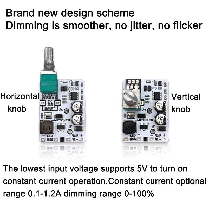 New LED Constant Current Dimming Driver Board Knob High-Power Lighting Desk Lamp Module DC Potentiometer Control