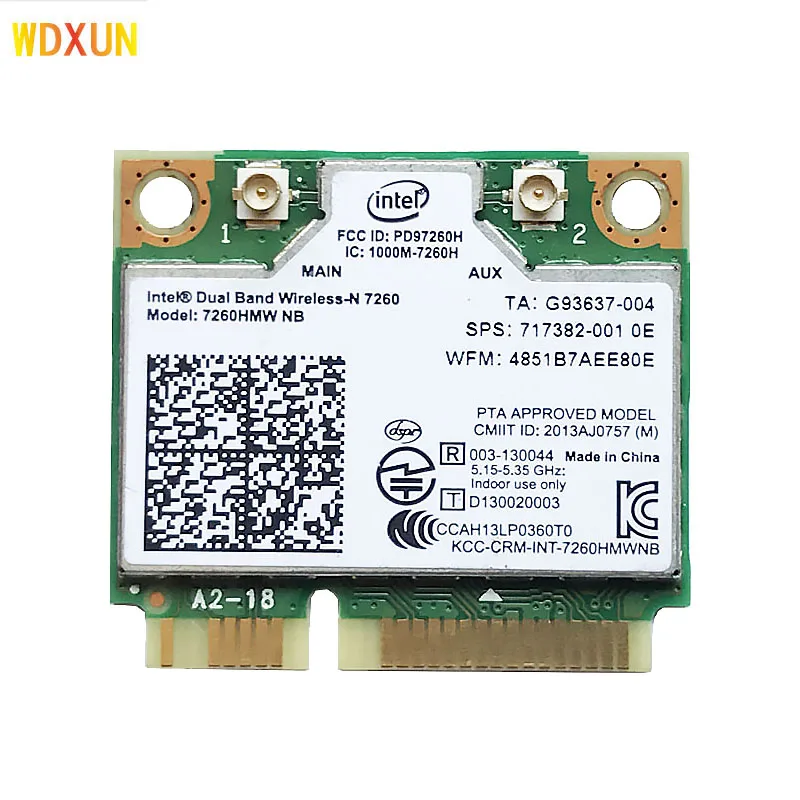 Dwuzakresowy dla intel wireless-n 7260 7260hmw pół mini pci-e 300 mb/s karta wifi dla notebooka 2.4GHz 5GHz 7260NB