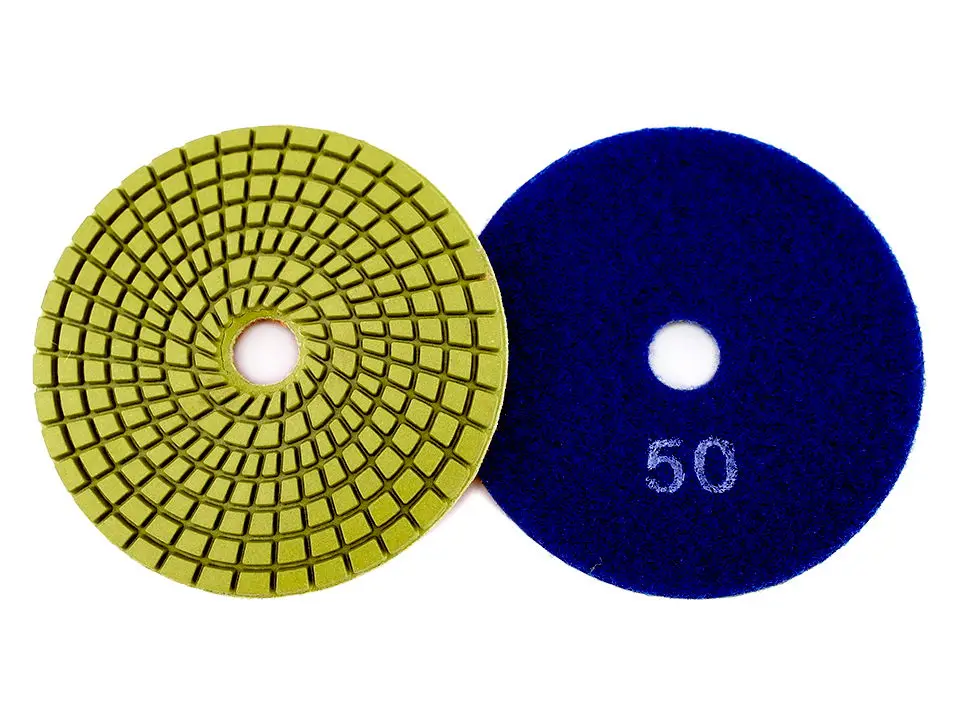 RIJILEI 5 Stück 4-Zoll-Nasspolierpads 5-Stufen-Schleifscheiben für Granit, Stein, Betonboden, Marmorpolitur – Detail 4