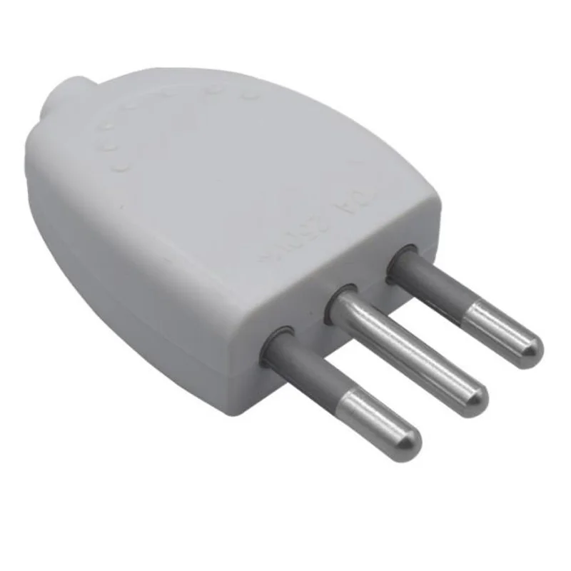 Clavijas de enchufe de alimentación de cableado desmontable, negro y blanco, 10A, 250V, cobre, UE, Italia, Chile, Argentina, se pueden girar 90 grados