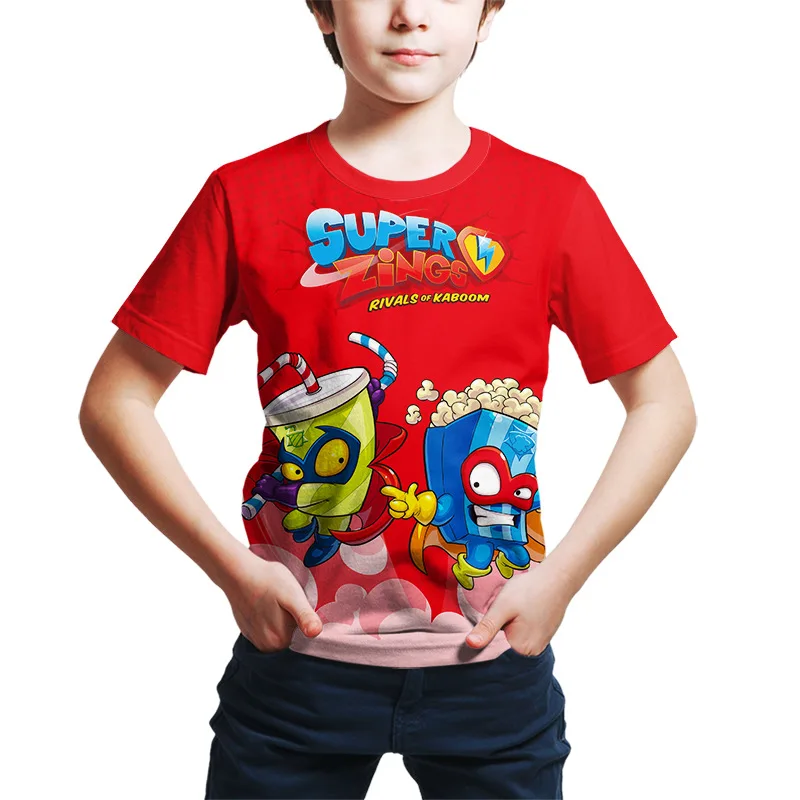 Boy Girl Summer Anime Game Print Tshirts Super Zings Serie 4 T-Shirt Baby Kids Toddler Tops Children Superzings Clothes Camiseta