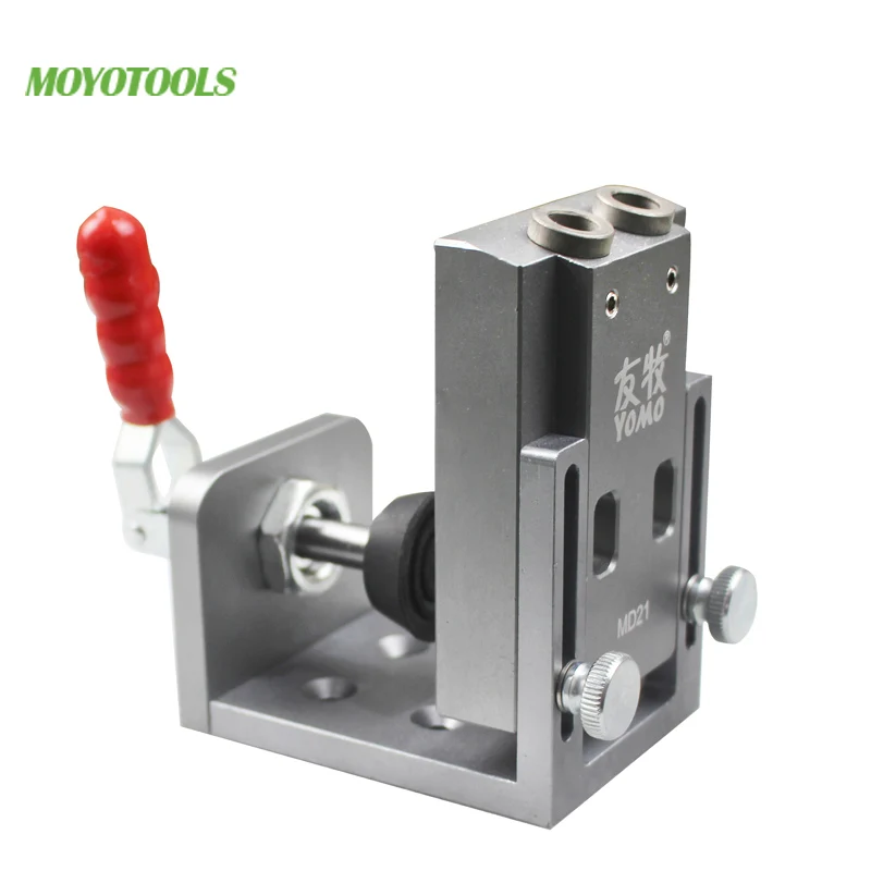 New Upgrade Toggle Clamp Pocket Hole Jig Locator With Step Drill Bit Carpenter Woodworking Tools Kit Push-pull Clip Fast Fix