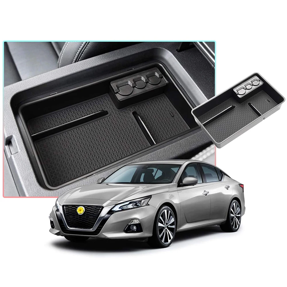 

for Nissan Altima L34 2019 2020 2021 Central Armrest Storage Box Center Console Flocking Organizer Containers Tray Accessories