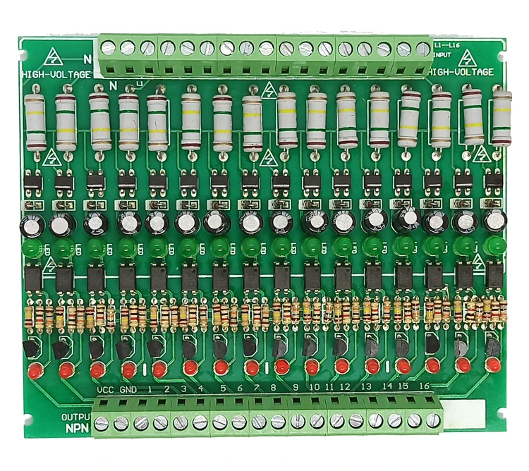 canais 220v optoacoplador modulo de isolamento 220v modulo de deteccao ac deteccao de corrente cartao guia ferroviario 16 01