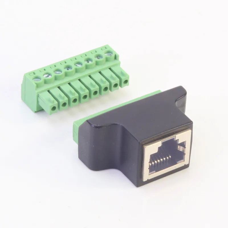 Adaptador de conector de Cable de red de Rj-45, Modular, sin soldadura, RJ45 a 8 pines, para Cat5, Cat5e, Cat6, Rj 45
