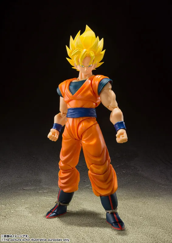 In Stock Original DRAGON BALL SHF SH Figuarts Full Power Son Goku Action Figures Yellow Hair Anime Model Toy Collection figura