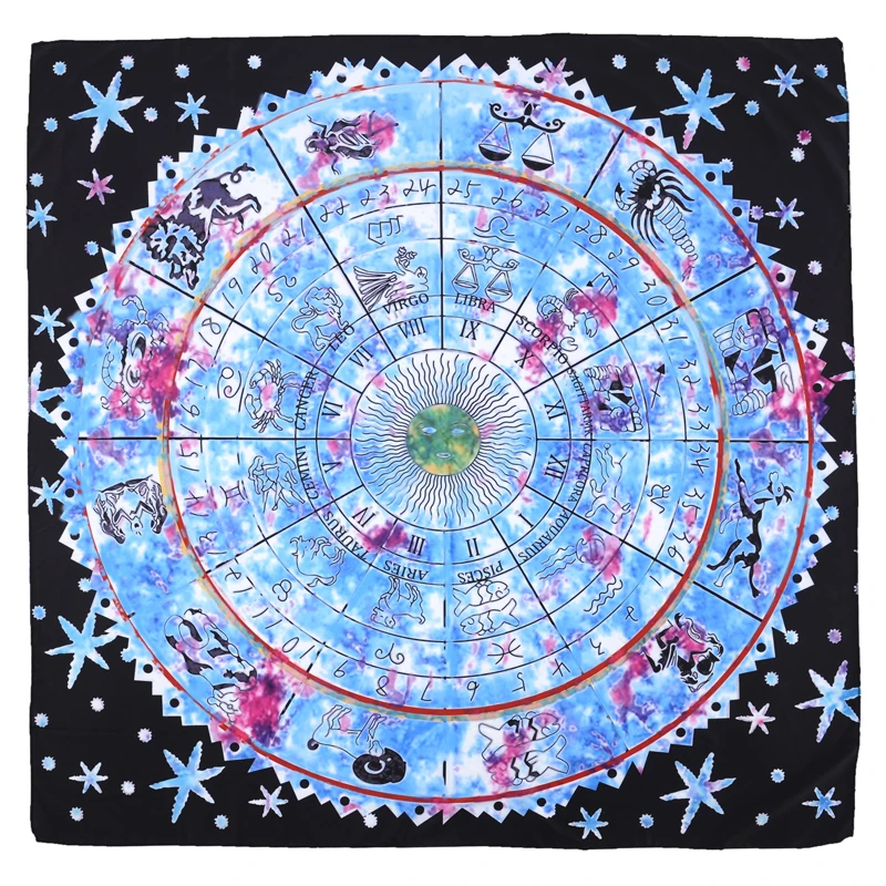 Tarot Card Divination Tablecloth For Classic Witt Flower Shadow Tarot Divination Prop Astrological Table Rug cloth 100cm X 100cm