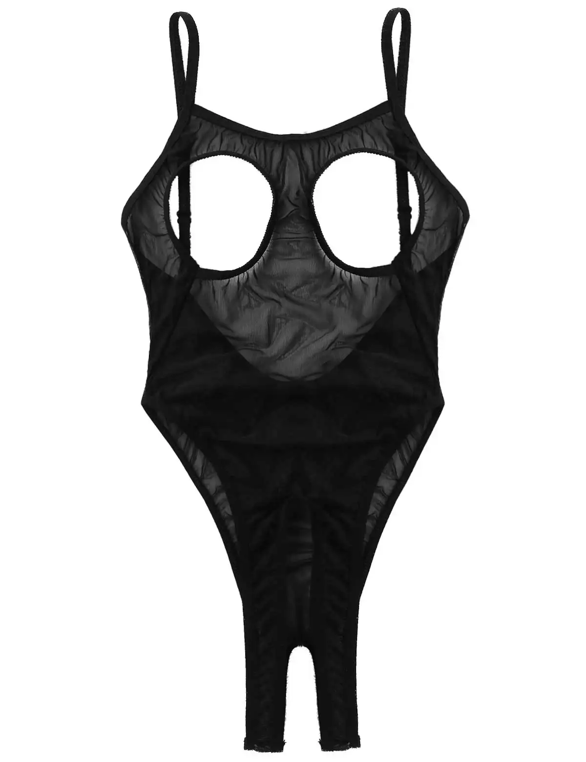 Womens Lingerie See Through Sheer Mesh Open Breast Bodysuit Hollow Out Backless Crotchless Thong Leotard Bodysuit Nightwear