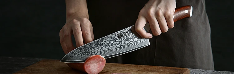 XINZUO 包丁5本 Xinzuo-プロの包丁、5インチ、ステーキナイフ、カミソリ、木製ハンドル
