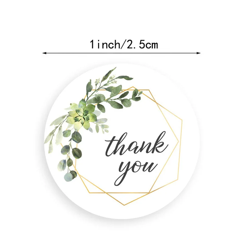 4 designs Greenery Frames Thank You Stickers seal labels for package decoration party wedding labels school stationery sticker