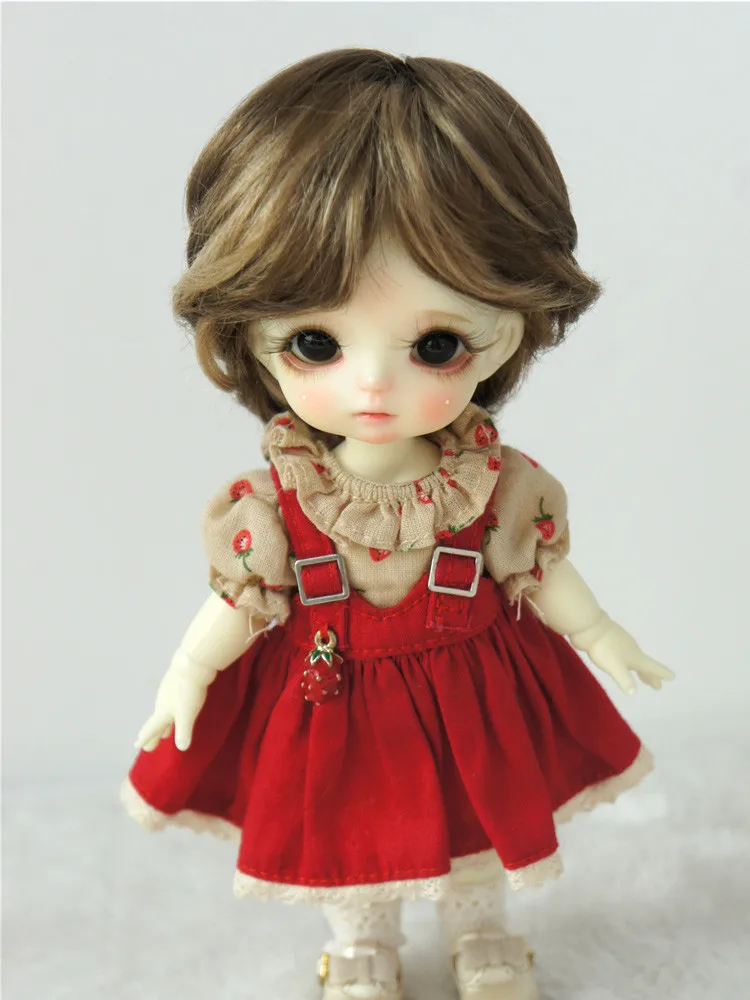 Búp Bê Tóc Giả JD075 5-6Inch 13-15Cm Boyish Cupid Cong Búp Bê Tóc Giả OB11 1/8 Lati Vàng tổng Hợp Mohair BJD Phụ Kiện Búp Bê