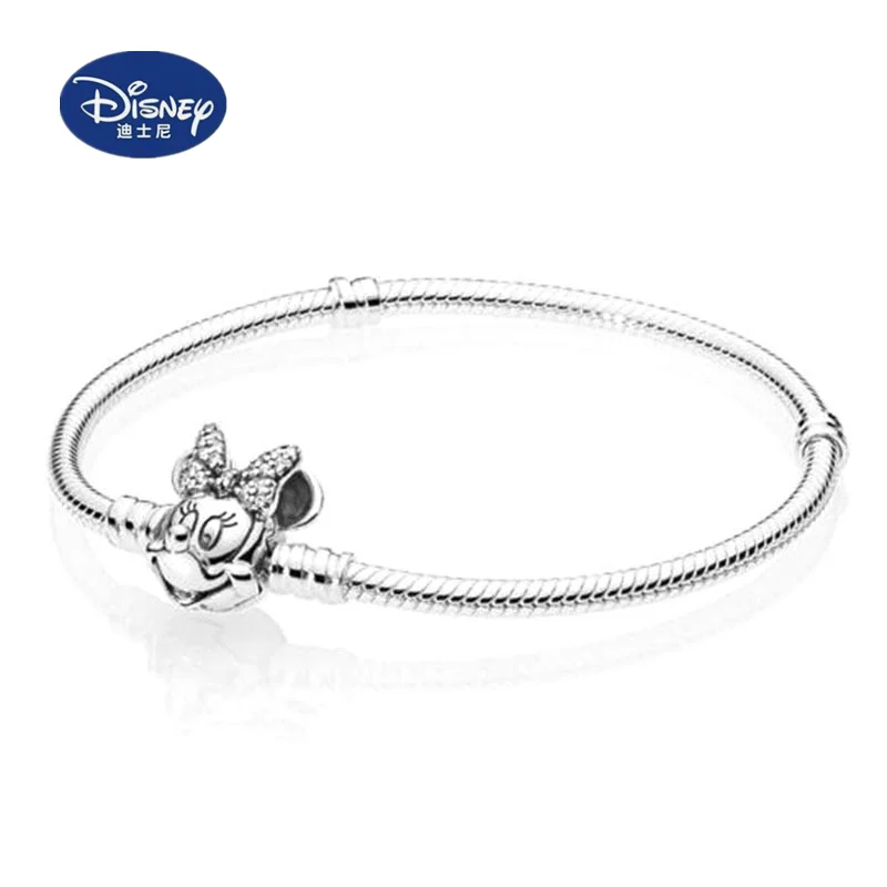 ديزني أنيمي سوار ميكي ثعبان سلسلة سوار ميني موضة النساء مجوهرات 16 سنتيمتر-21 سنتيمتر اكسسوارات عيد ميلاد هدية الكريسماس