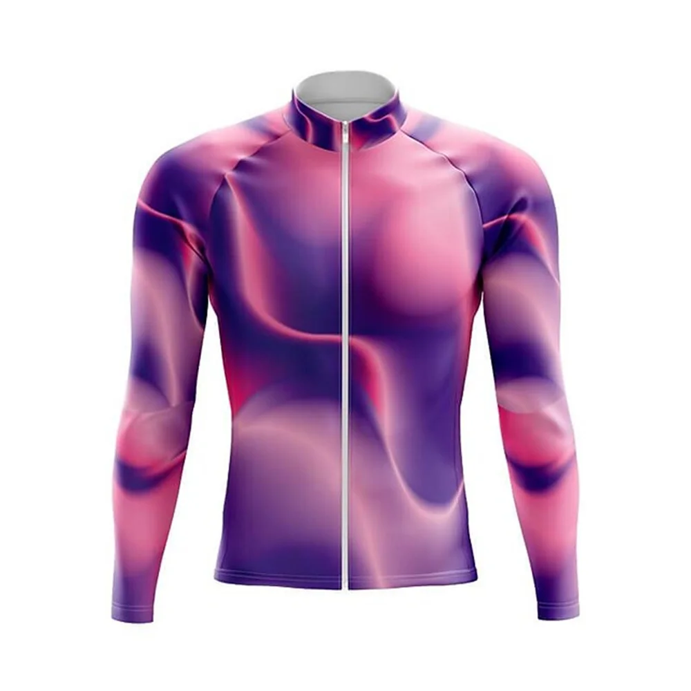 Custom Sublimation 100% Polyester Mountain Cycling Jersey Quick-Dry Men Top Long Sleeve Design Jersey New Riding Bike Hot Sale