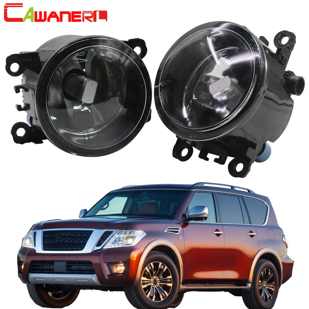 Cawanerl Car Fog Light Lampshade + LED / Halogen Bulb Daytime Running Light For 2003-2008 Nissan Armada Closed Off-Road Vehicle