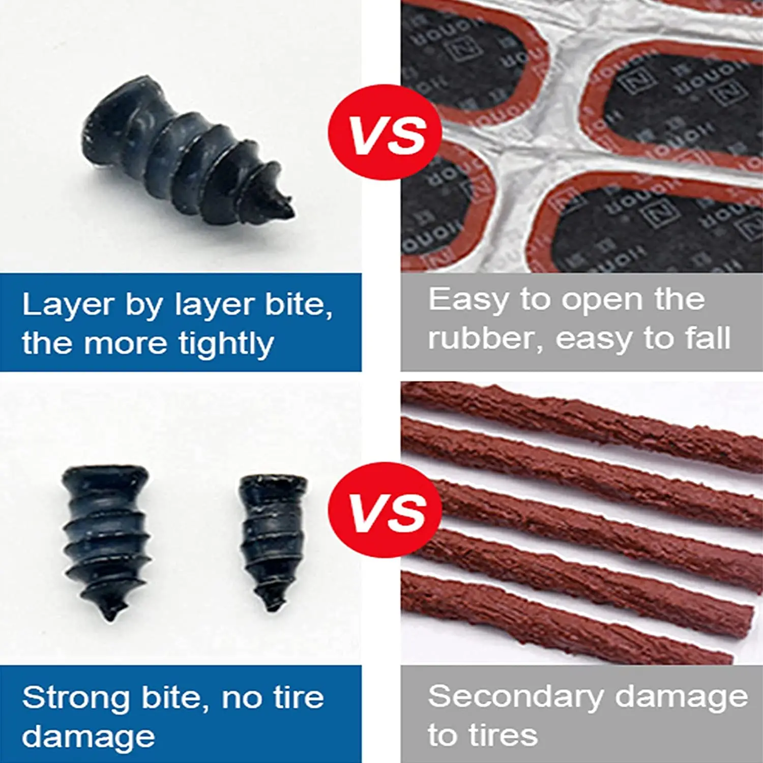 Vacuum Tyre Repair Nail Set Kit for Wheels Car Motorcycle Scooter Rubber Tubeless Tire Repair Tool A4 Glue Free Repair Tire Nail