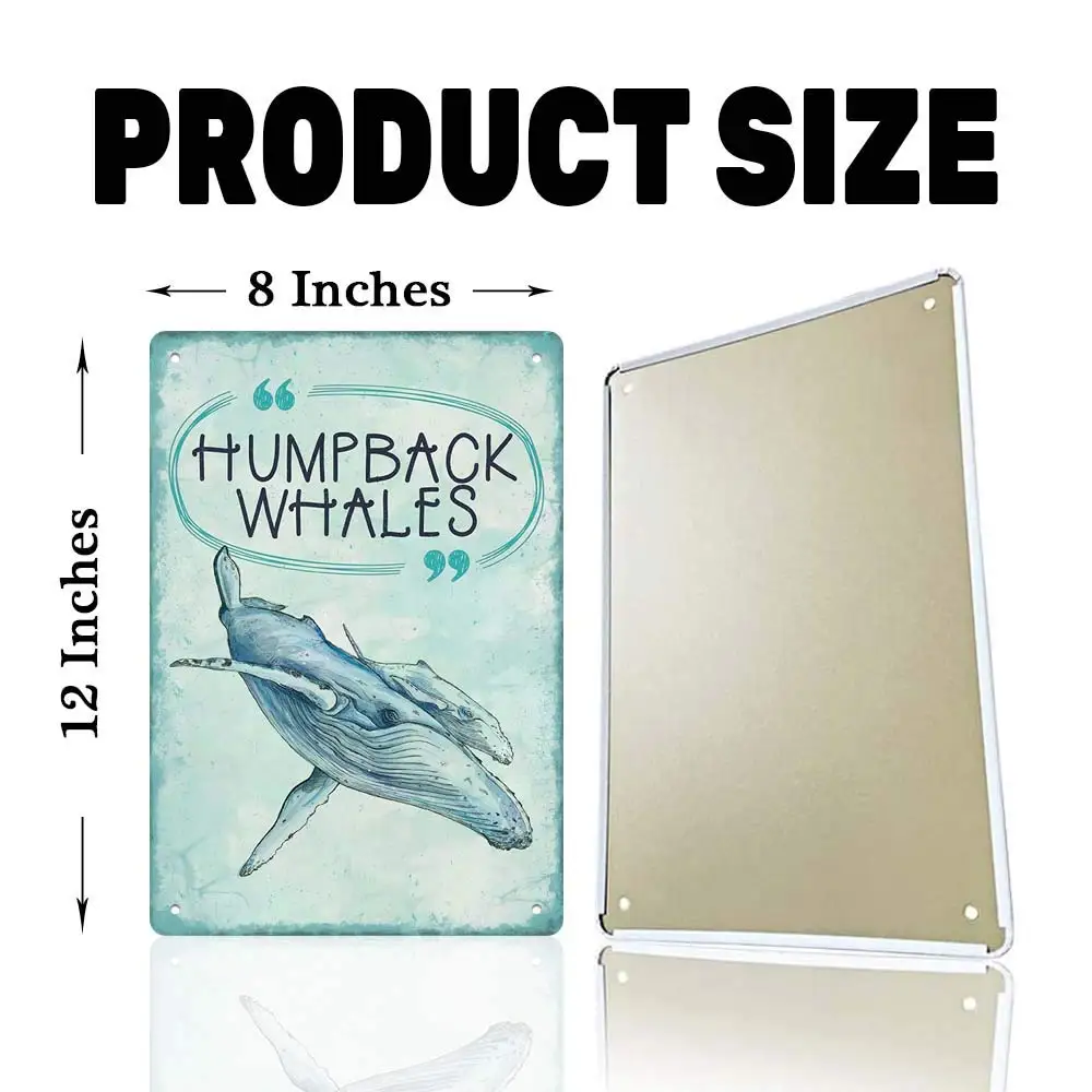 Humpback Whales 20X30 cm Tin Vintage Look Decoration Poster Sign for Home Kitchen Bathroom Farm Garden Garage Inspirational Quot