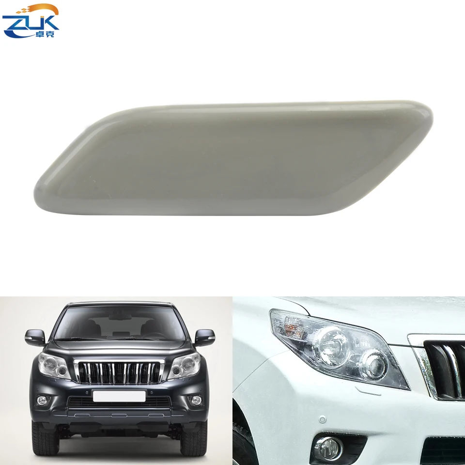 ZUK Front Bumper Headlight Washer Nozzel Cover Headlamp Water Spray Jet Cap For Toyota LAND CRUISER PRADO 2010-2013 LC150 Series