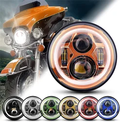 Faro LED de 7 pulgadas para motocicleta, Faro de 7 