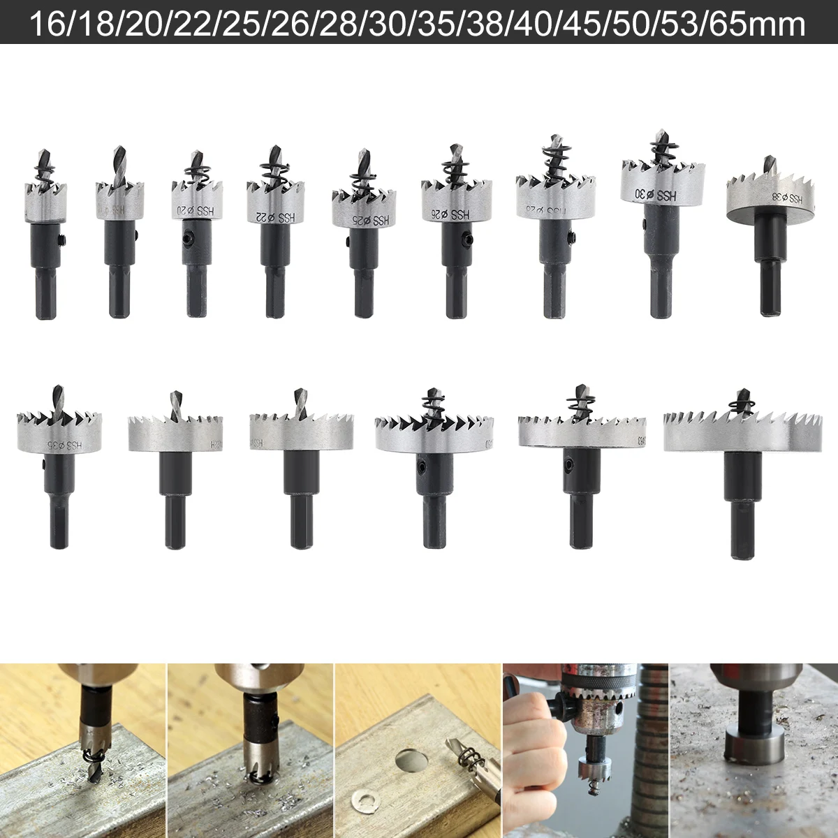 28mm HSS Drill Bit Hole Saw Twist Drill Bits Cutter Power Tool Metal Holes Drilling Kit Carpentry Tools for Wood Steel Iron