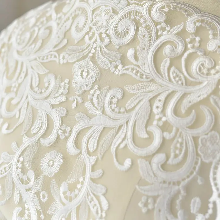 large lace trim  scallop wide lace boarder  Ivory  Bridal Dresses Lace Boarder Trim DIY Veil Trim 10 Yards