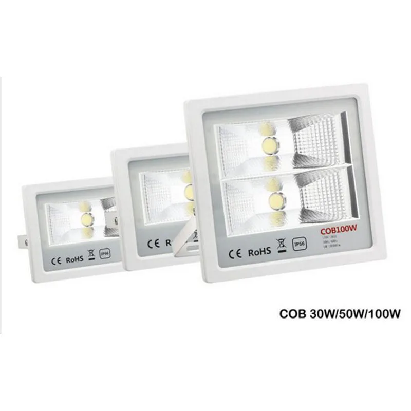 

10pcs/lot NEW COB Flood Lamp 30W 50W 100W Warm White Cold White Ac85-265v LED Floodlight Outdoor Lighting Wall Garden Spot Light