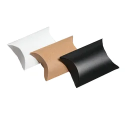 50/100pcs Gift Box Packaging Box Pillow Shape Candy Box Bag DIY Wedding Party Favor Kraft Paper Boxe Brithday Supplies