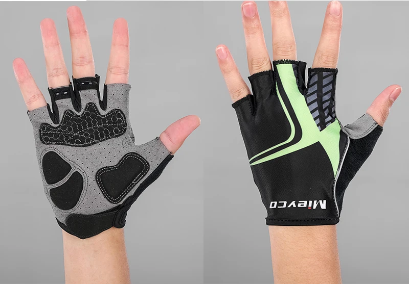 Radfahren Anti-slip Halbe Finger Handschuhe MTB Fahrrad Handschuhe Pad Männer Frauen Atmungsaktive Anti-shock Sport Handschuhe – Detail 4