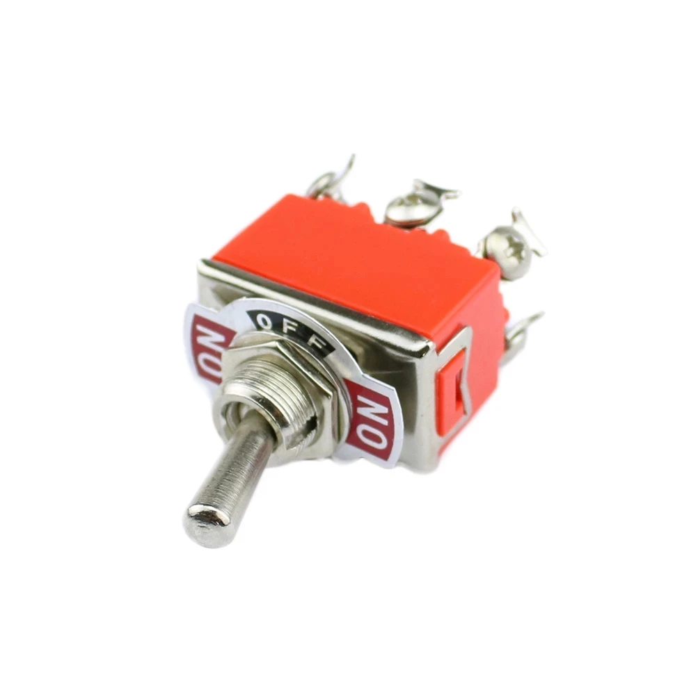 1PCS E-TEN1322 15A/250V 6 pin Waterproof Switch Cap On-Off-On Miniature Toggle Switches orange