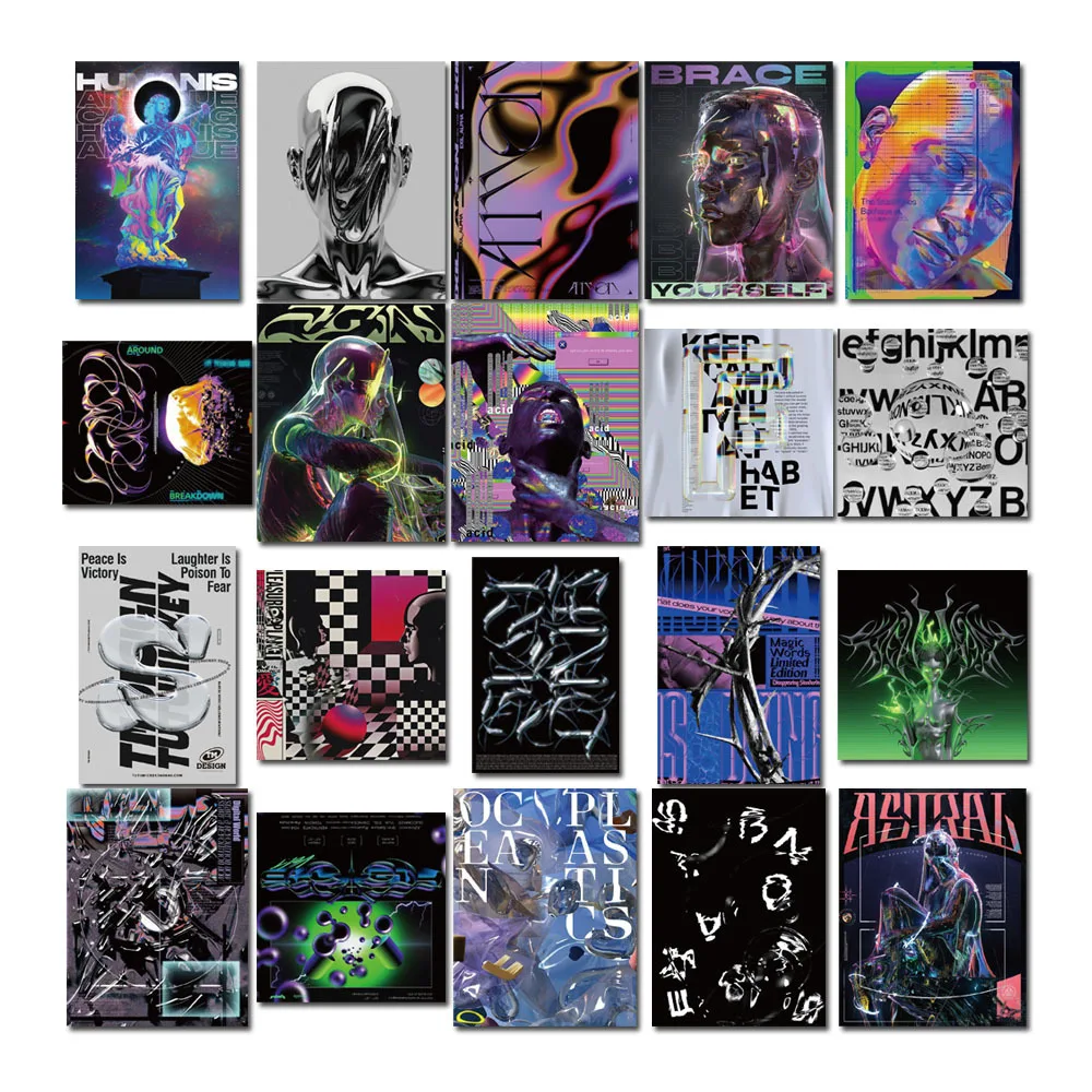 10/20/40PCS Psychedelic Acid Graphic Art Graffiti Stickers Aesthetic Skateboard Phone Laptop Guitar Car Cool Kids Sticker Toys