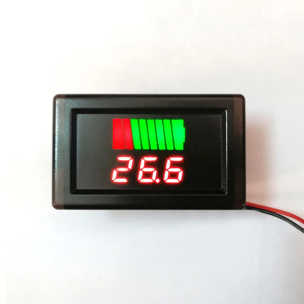 Waterproof Car Battery Charge Level Indicator 12V 24V 48V 60V 72V Lithium Battery Capacity Meter Tester LED Digital Voltmeter