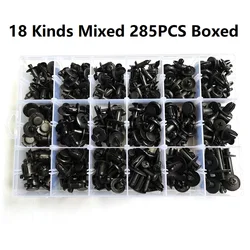 Car High Quality 18 Kind Fastener Clip Mixd 285Pcs Push Pin Bumper Driver Rivet Trim Panel Body Clip Box Kit