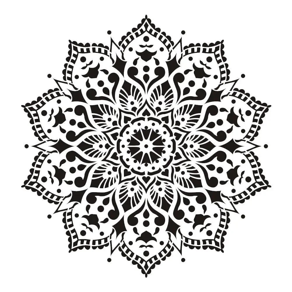 ماندالا رسم قالب لتقوم بها بنفسك خلفية الأثاث الطابق رذاذ طلاء جدران قالب ماندالا زهرة جوفاء اللوحة Templat 30x30