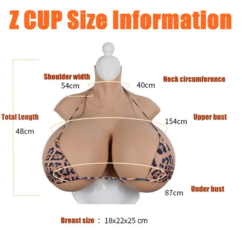 7G Upgrade Giant Boobs Z Cup High Collar Super Elastic Realistic Artificial Breast Forms For Transgender Drag Queen Crossdresser