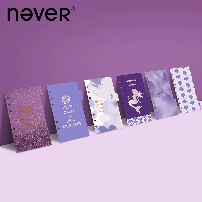 Never A6per Notebooks Index Pages Loose Leaf Binder Refill Dividers Cute Agenda 6 Holes Seperators Budget Planner Accessories