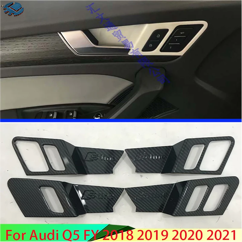 Для Audi Q5 FY 2018 2019 2020 2021, украшения, аксессуары, внутренняя дверная ручка из АБС-пластика, крышка, защелка чаши, накладка, вставка, рамка, гарнир
