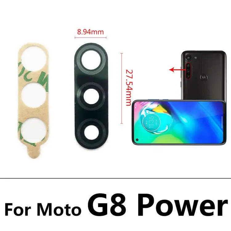 Camera Glass For Motorola Moto G5 G5S G6 G7 G8 Plus Play G8 Power Lite Rear Back Camera Glass Lens With Adhesive