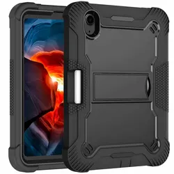 3 layers Full Body Protective shockproof hard PC+ Soft Silicone Cover Kickstand Cases for iPad Mini 6 Case