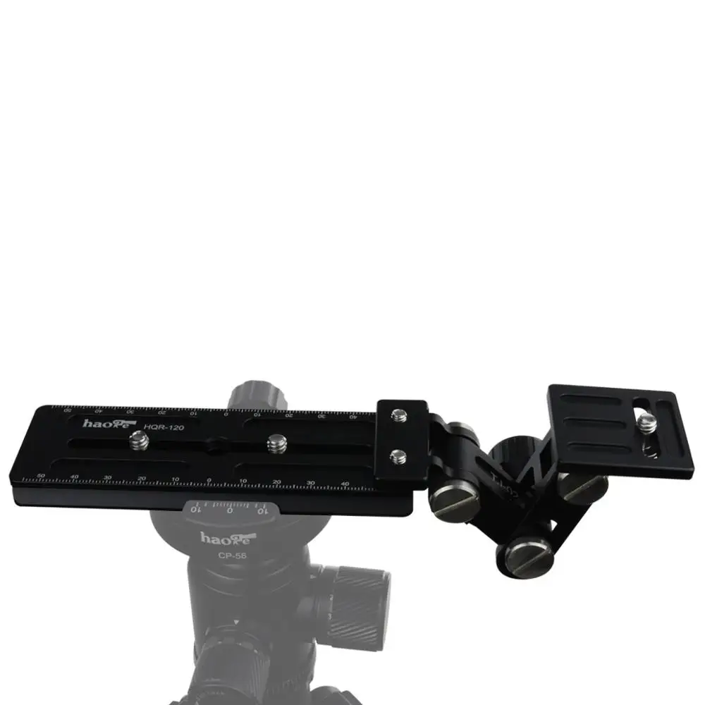 Haoge 120mm Long Rail QR Plate + Telephoto Zoom Lens Holder Support Bracket for Tripod