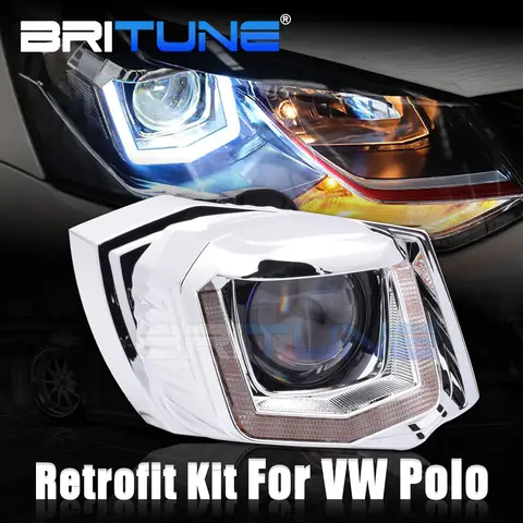 LED DRL Angel Eyes Halo Retrofit Kit ULED For VW Polo 6C 2014 Headlight Original Upgrade LED Use Hella 3r G5 Q5 Projector Lens