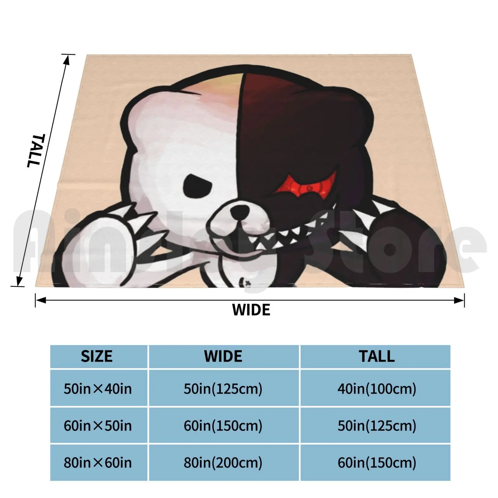 Danganronpa Monokuma Chibi Blanket Super Soft Warm Light Thin Danganronpa Chibi Anime Video Game Makoto Naegi Junko