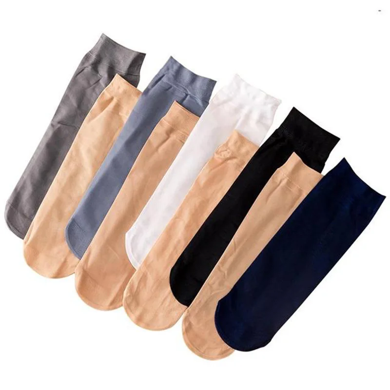 5 Pairs/lot Business Men Summer Socks Breathable Casual Short Crew Socks Male Cool Socks Thin Silk High Elastic Nylon US $ 15