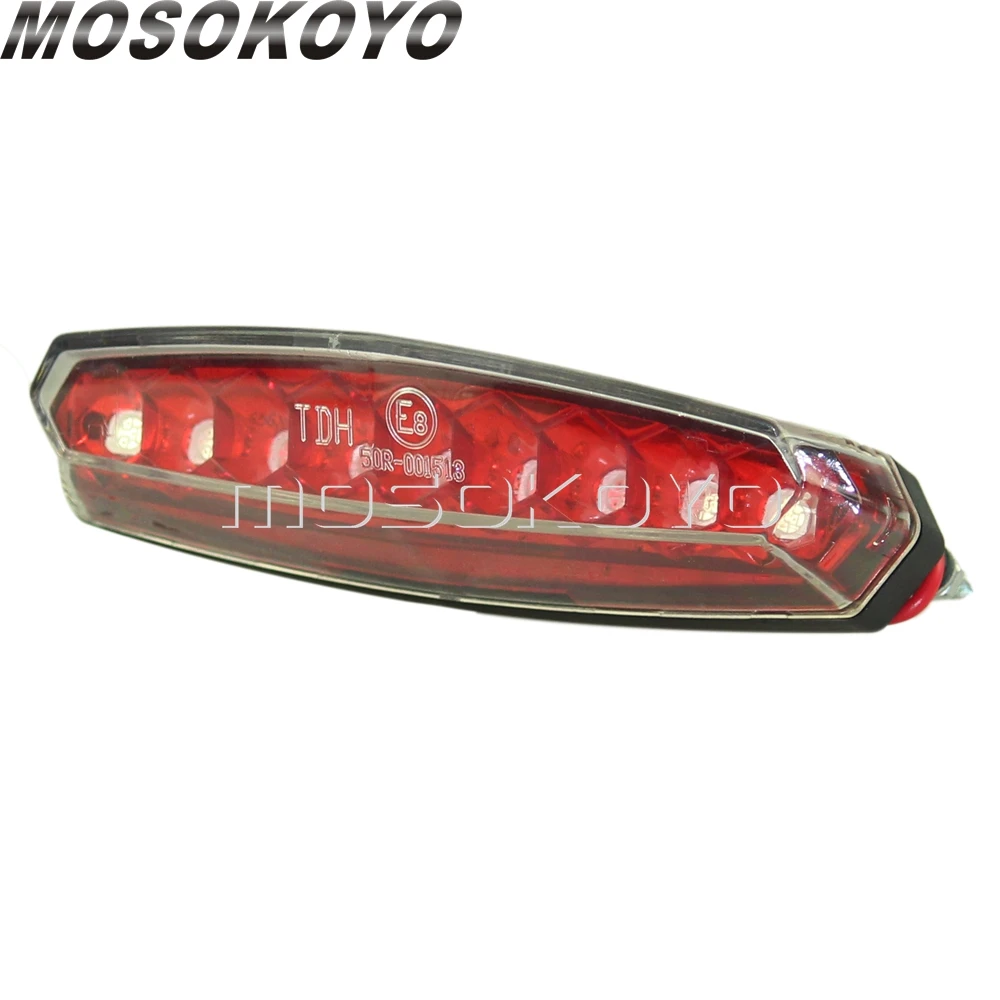 Universal Motorcycles LED Brake Running Tail Lights For Yamaha Kawasaki Suzuki ATV Quad Custom E-MARK E8  Stop Taillight